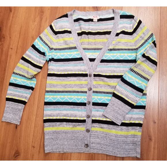 Mossimo Supply Co. Women's Button Up Multicolor Ribbed Stripped Cardigan Sz XXL - Picture 1 of 8